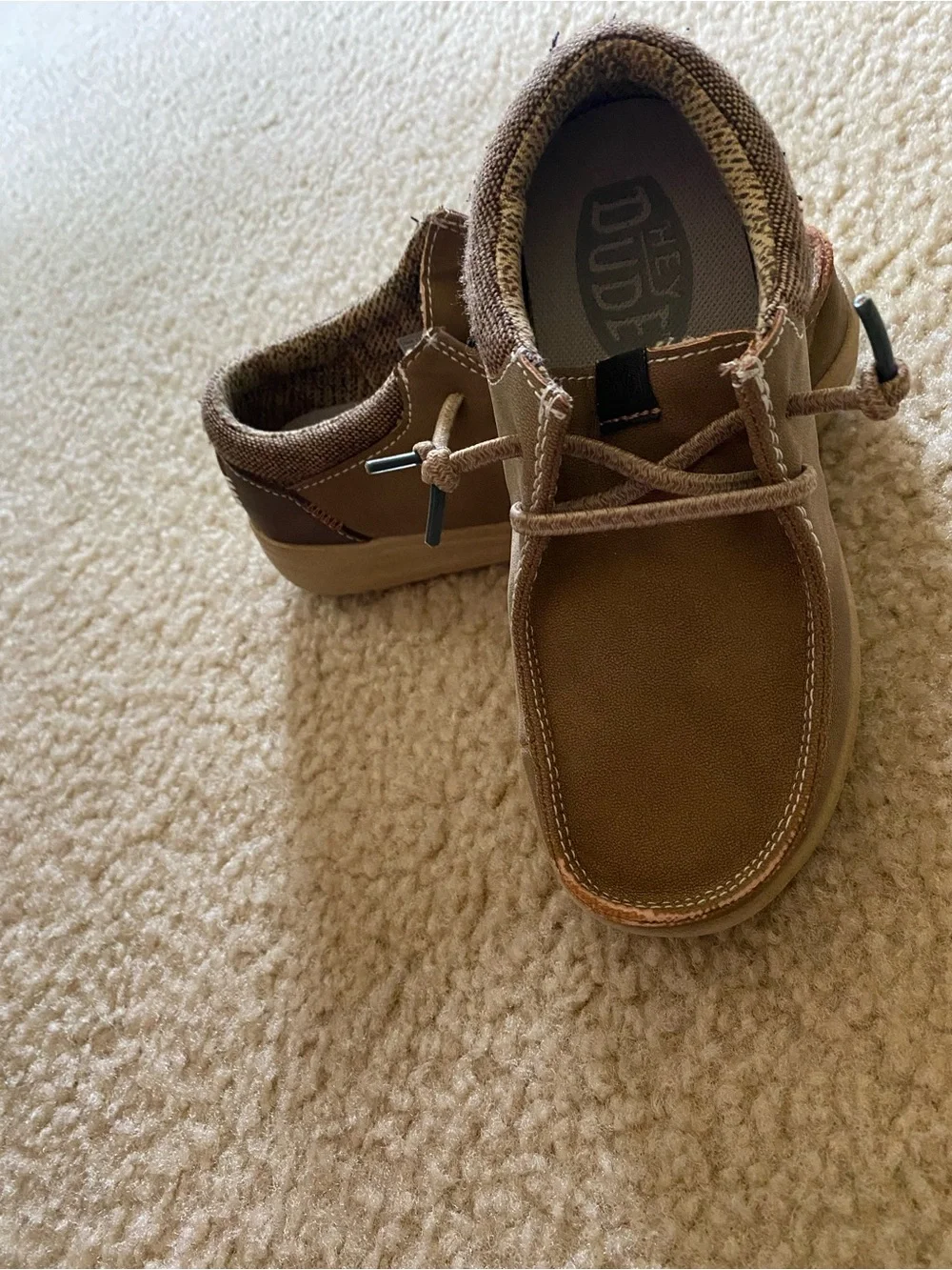 Hey DudeToddlersTan Canvas Boat Shoes